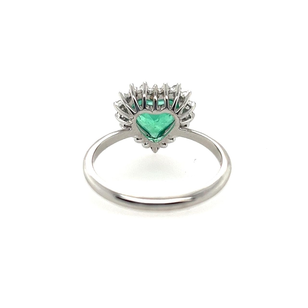 Anillo Esmeralda Corazón - Esm1.26Ct/D 0.05Ct/ OB