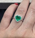 Anillo Esmeralda Corazón - Esm1.26Ct/D 0.05Ct/ OB
