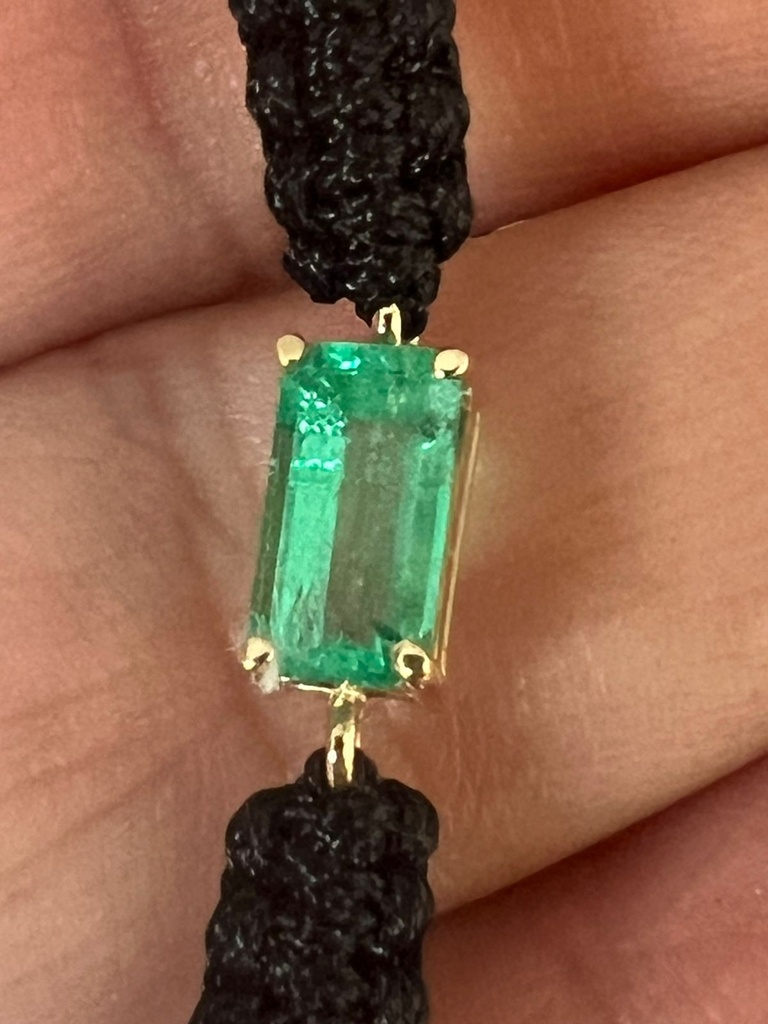 Pulsera de Esmeralda Rectangular - 0.96Ct/ OA