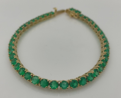 [104] Pulsera Esmeralda Redonda - Esm 5.51Ct / OA / 16.5Cm/ 4mm