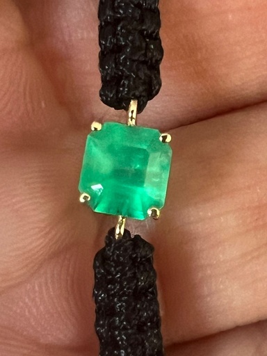 [161] Pulsera de Esmeralda Cuadrada - 1.32Ct/ OA