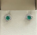 [162] Aretes Esmeralda Cuadrada - Esm 0.62Ct/D 0.37 Ct