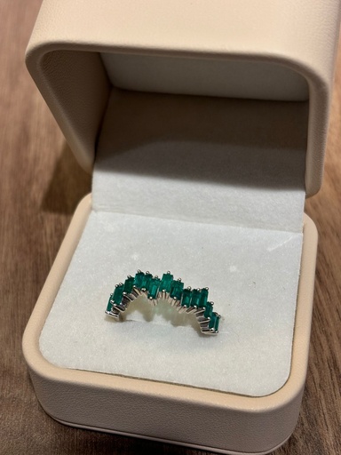 [163] Anillo Esmeralda Baguette - Esm 1.5Ct OB/OA