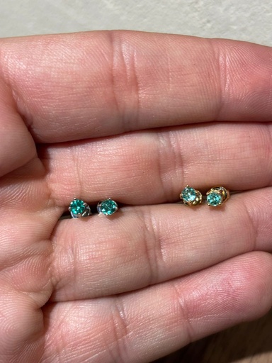 [249] Aretes Esmeralda Redonda - Esm 0.19Ct OA/OB