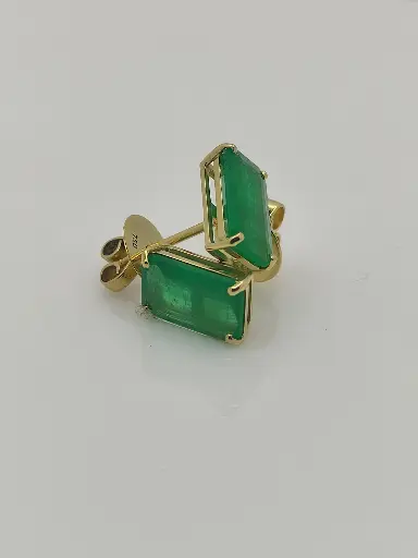 [474] Aretes Esmeralda Rectangular - Esm 3.64Ct / OA